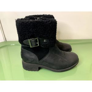 Ugg Elings Black Waterproof Leather Boots EU 37/ US 6